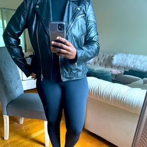 100% Genuine Leather Moto Jacket with Silver hardware